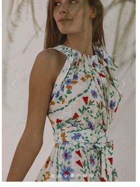 Solar london Malta Bow-Tie midi Length Floral Dress s/m